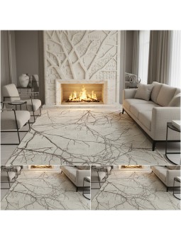 Alfombra gris moderna con...