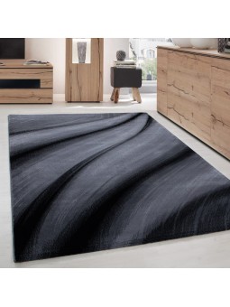 Black designer rug with a...