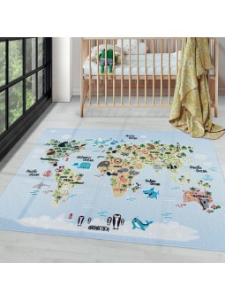 Children's rug with short...