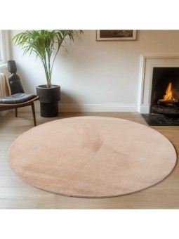 Tapis rond Beige Lavable...