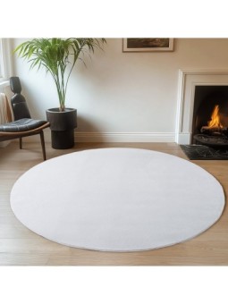 Tapis rond Blanc Lavable...