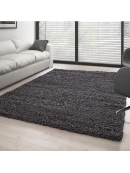 Alfombra peluda gris oscuro...