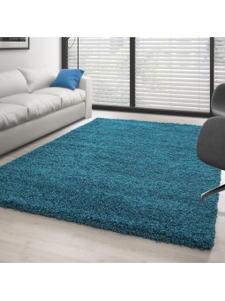 Tapis Shaggy Turquoise Doux...