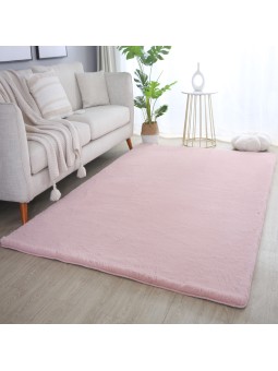 Tüylü halı, tek renk pembe,...