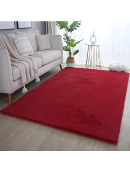 Hoogpolig vloerkleed, rood,...