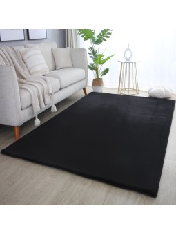 Tüylü halı, Düz Siyah renk,...