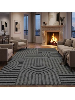 Modern geometric rug, dark...