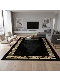 Modern black and gold rug...