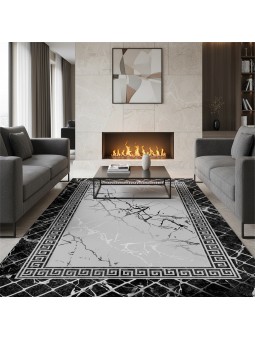 Tapis moderne marbré gris &...