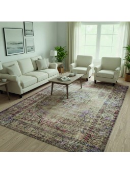 Tappeto beige vintage con...