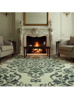 Vintage krämfärgad och grå...