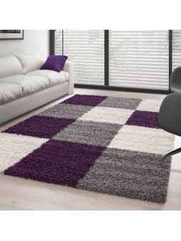 Shaggy rug with lilac grey...