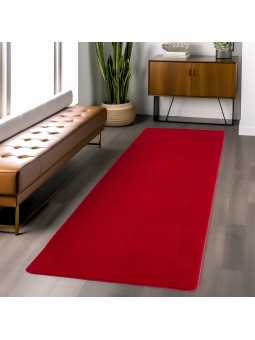 Tvättbar röd matta, kort...