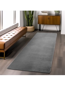 Tvättbar grå matta, kort...