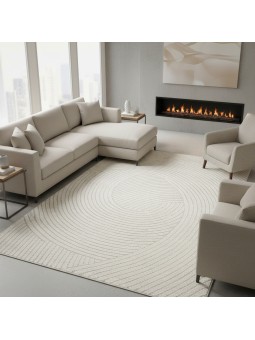 Tappeto moderno color crema...