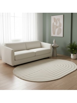 Tapis moderne couleur crème...