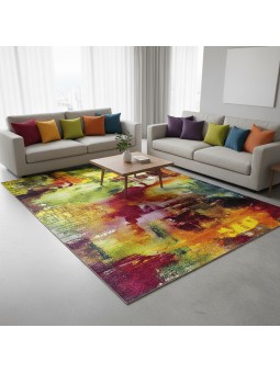 Alfombra moderna multicolor...