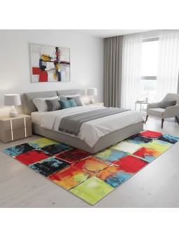 Soyut patchwork desenli ve...