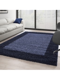 Tappeto shaggy blu navy con...