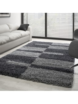 Grey shaggy rug with...