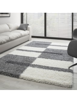 Light grey shaggy rug with...