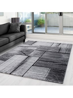 Alfombra negra moderna con...